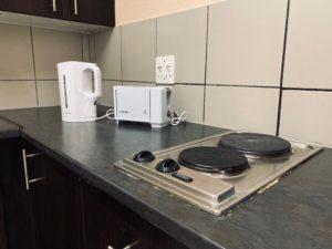 kitchen necessities at a student accomodation 