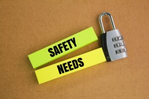Image of a padlock symbolising safety, with the text "Safety Needs" — highlighting that a landlord ignoring security requirements is a red flag