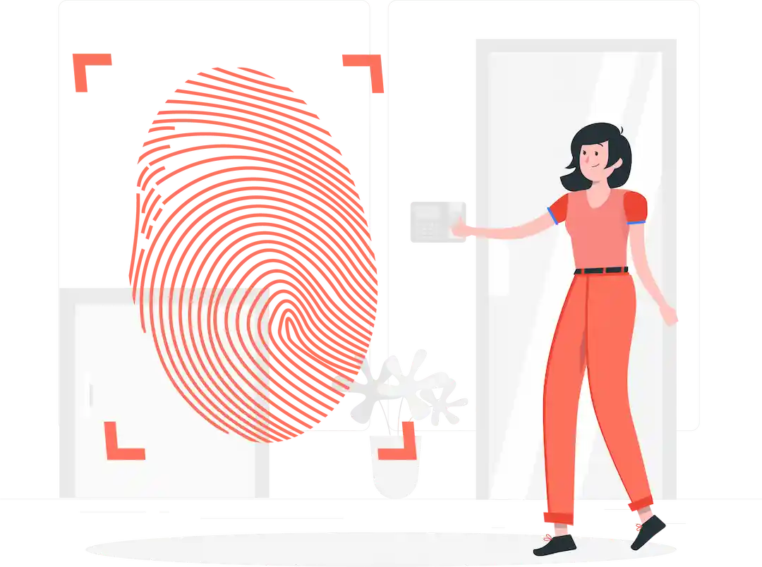 Biometric fingerprint with Lady