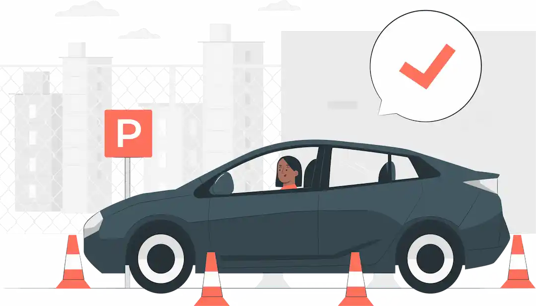 Car parked Image with student learner driver